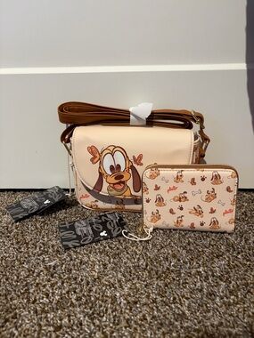 Disney Baby Pluto Loungefly Mini Crossbody & Wallet